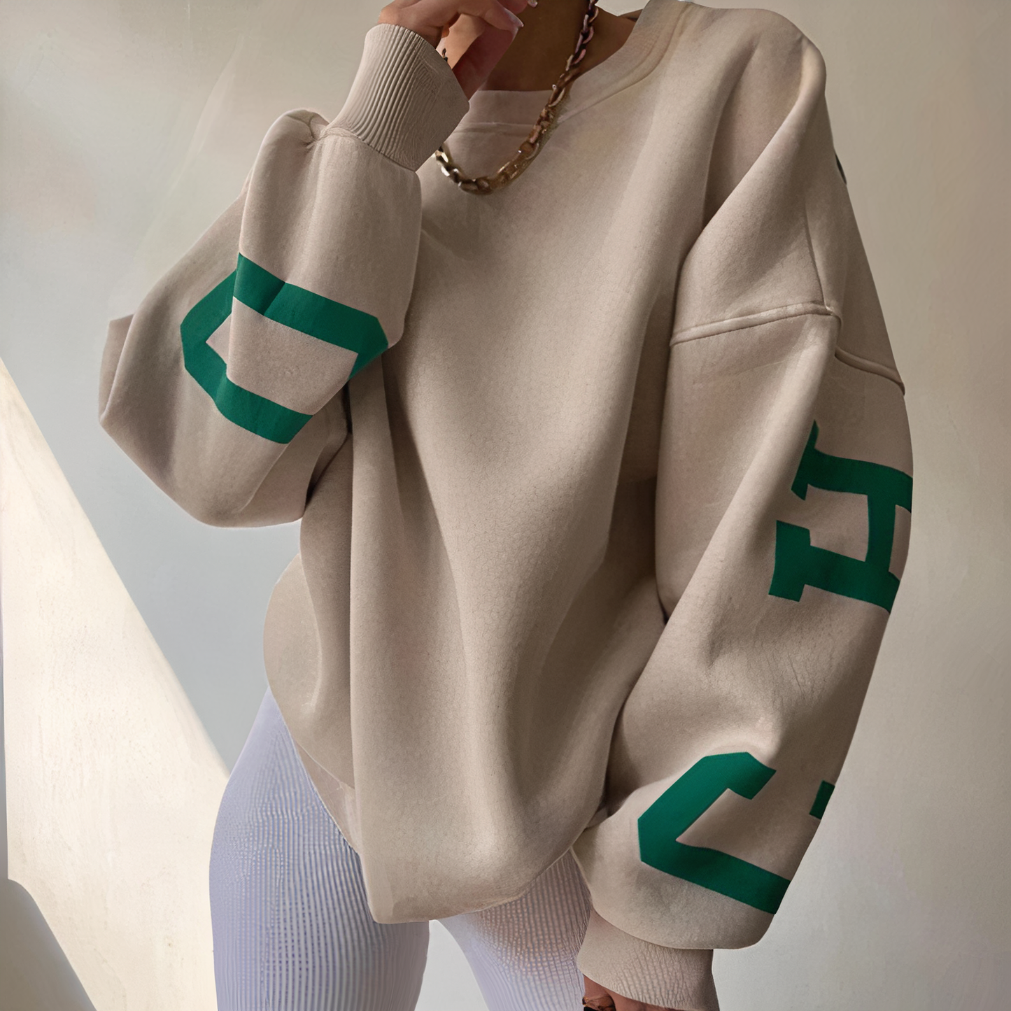 Women's cozy letter print sweater