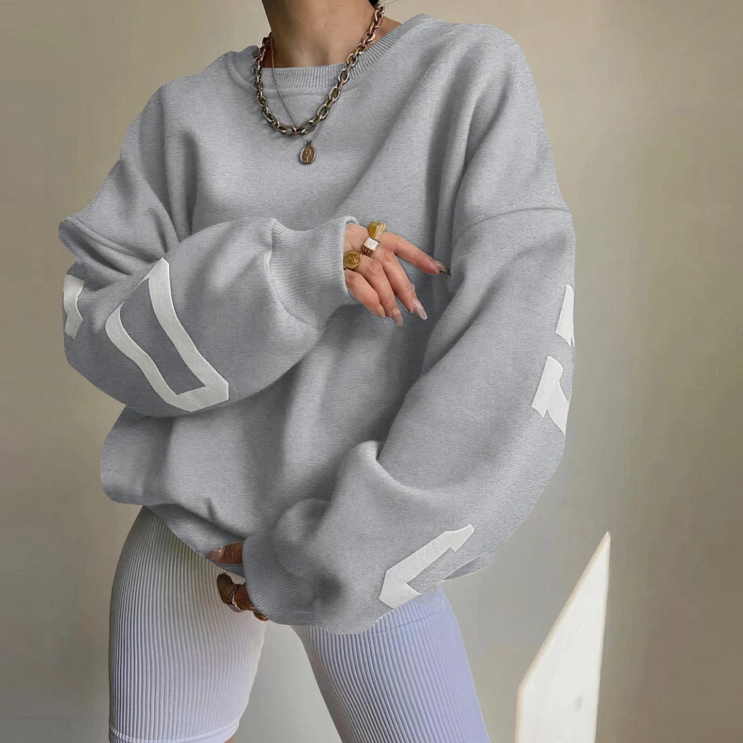 Women's cozy letter print sweater