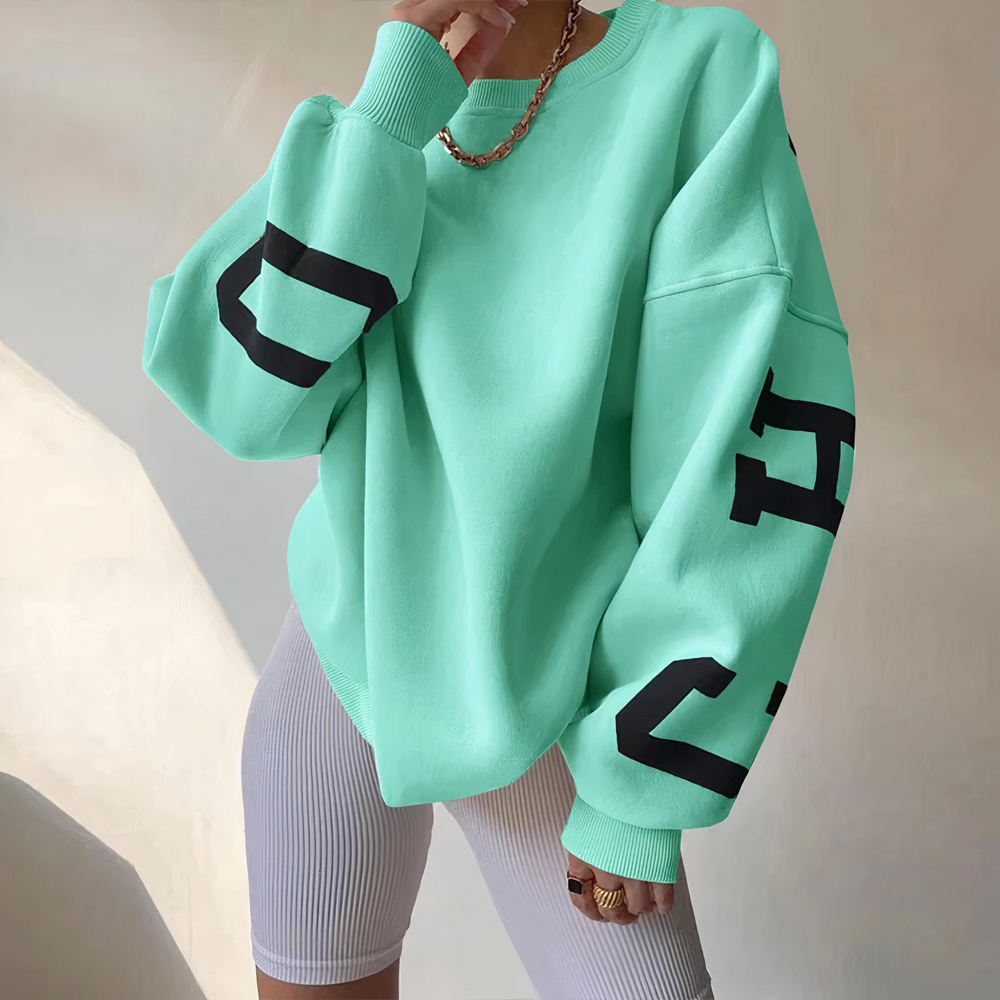 Women's cozy letter print sweater