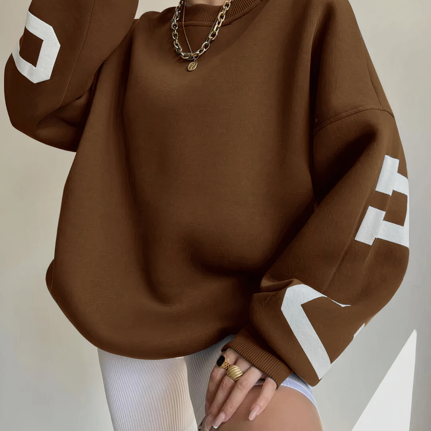 Women's cozy letter print sweater