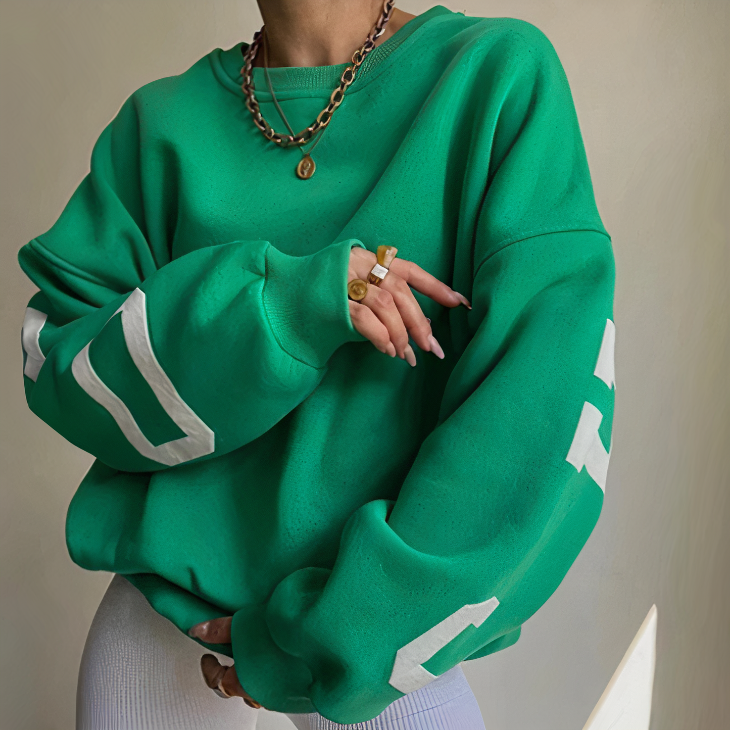 Women's cozy letter print sweater