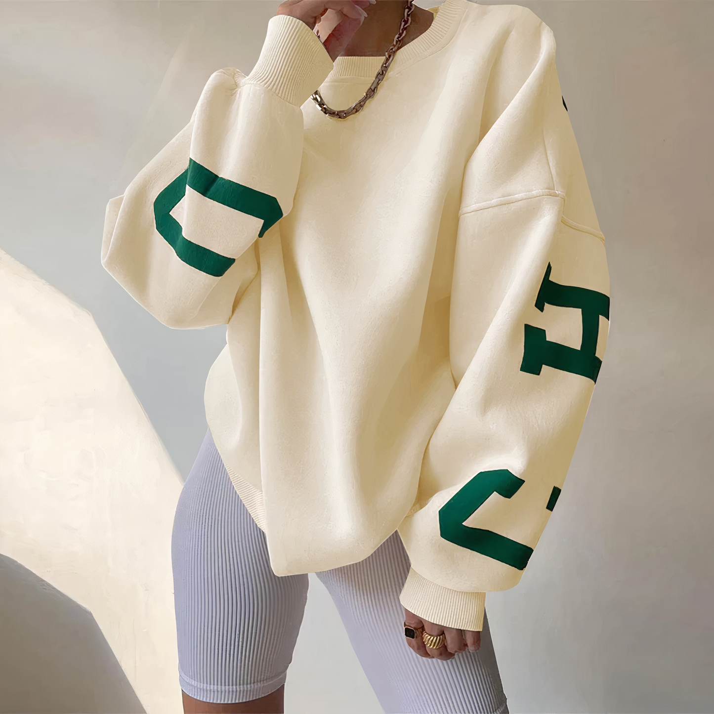 Women's cozy letter print sweater