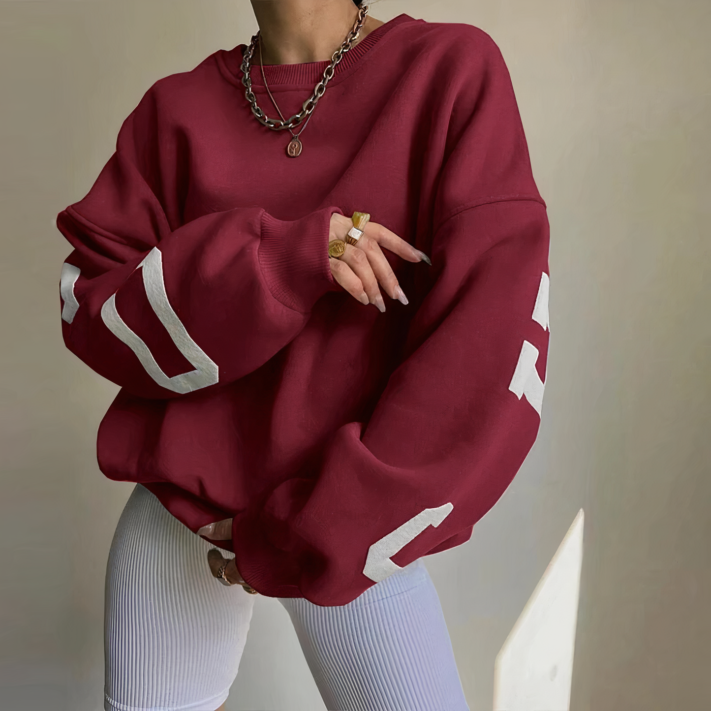 Women's cozy letter print sweater