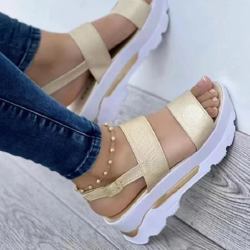 Adjustable Platform Thick Sole Sandals