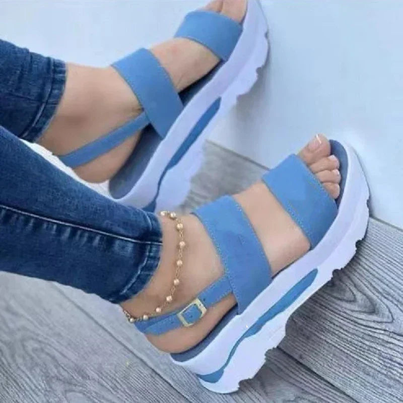 Adjustable Platform Thick Sole Sandals