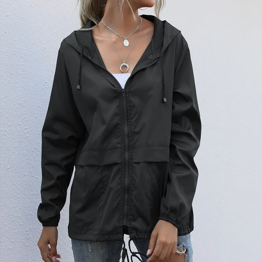 Zip Closure Hood Collar Jackets