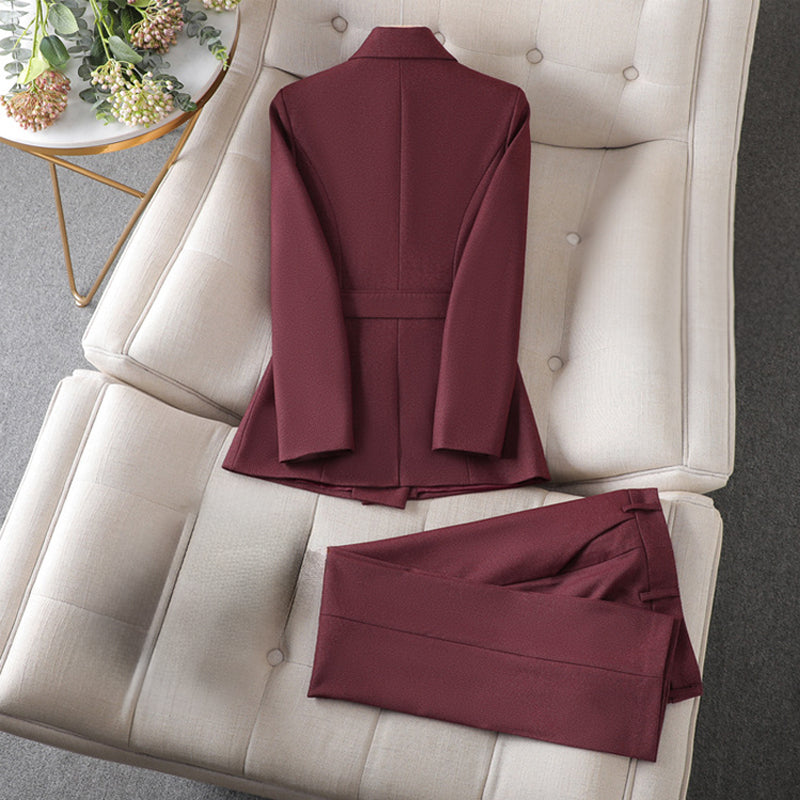 Sofiya - formal long sleeve blazer and midwaist pants set