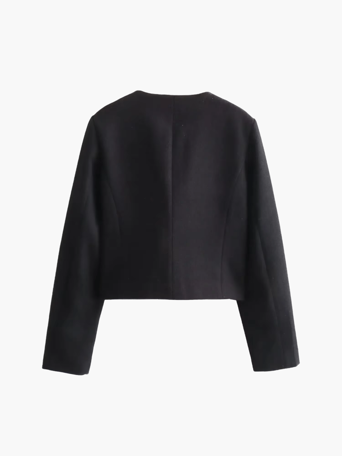Women’s Tweed Jacket - Structured Fit - Button Front - Collarless Design - Flap Pockets
