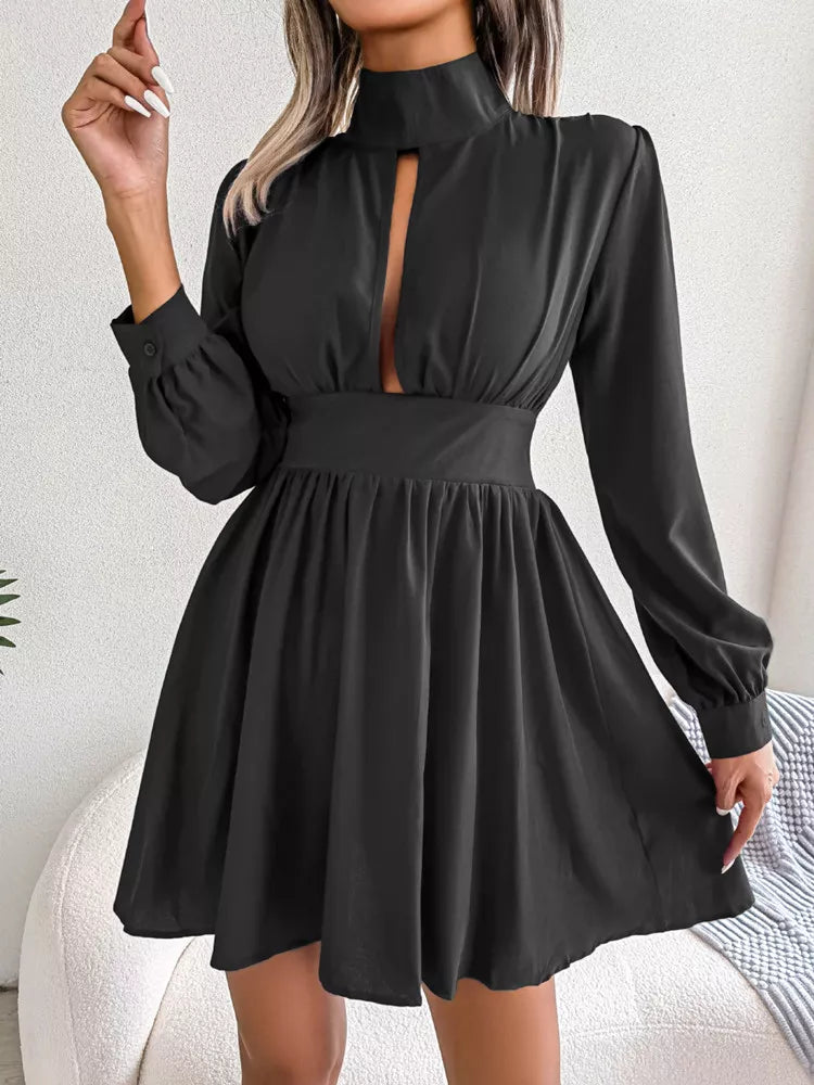 Women's spring summer hollow waist swing dress