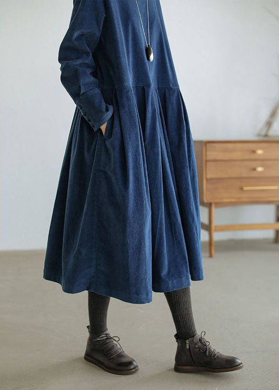 Women's Midi Dress - Long Sleeve Relaxed Fit - Gathered Waist Casual Wear