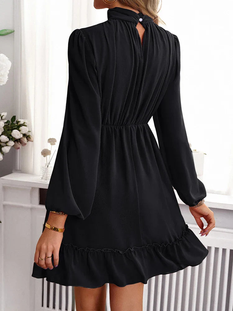 Ruched Waist Asymmetrical A-Line Dress