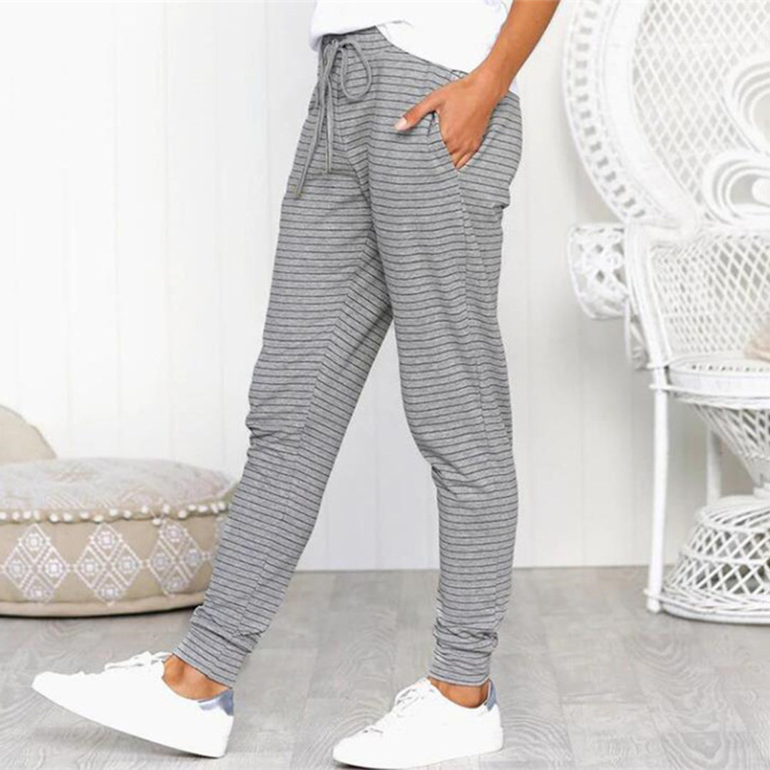 Women's Joggers - Relaxed Fit - Soft Cotton Blend - Drawstring Waist - Elastic Cuffs