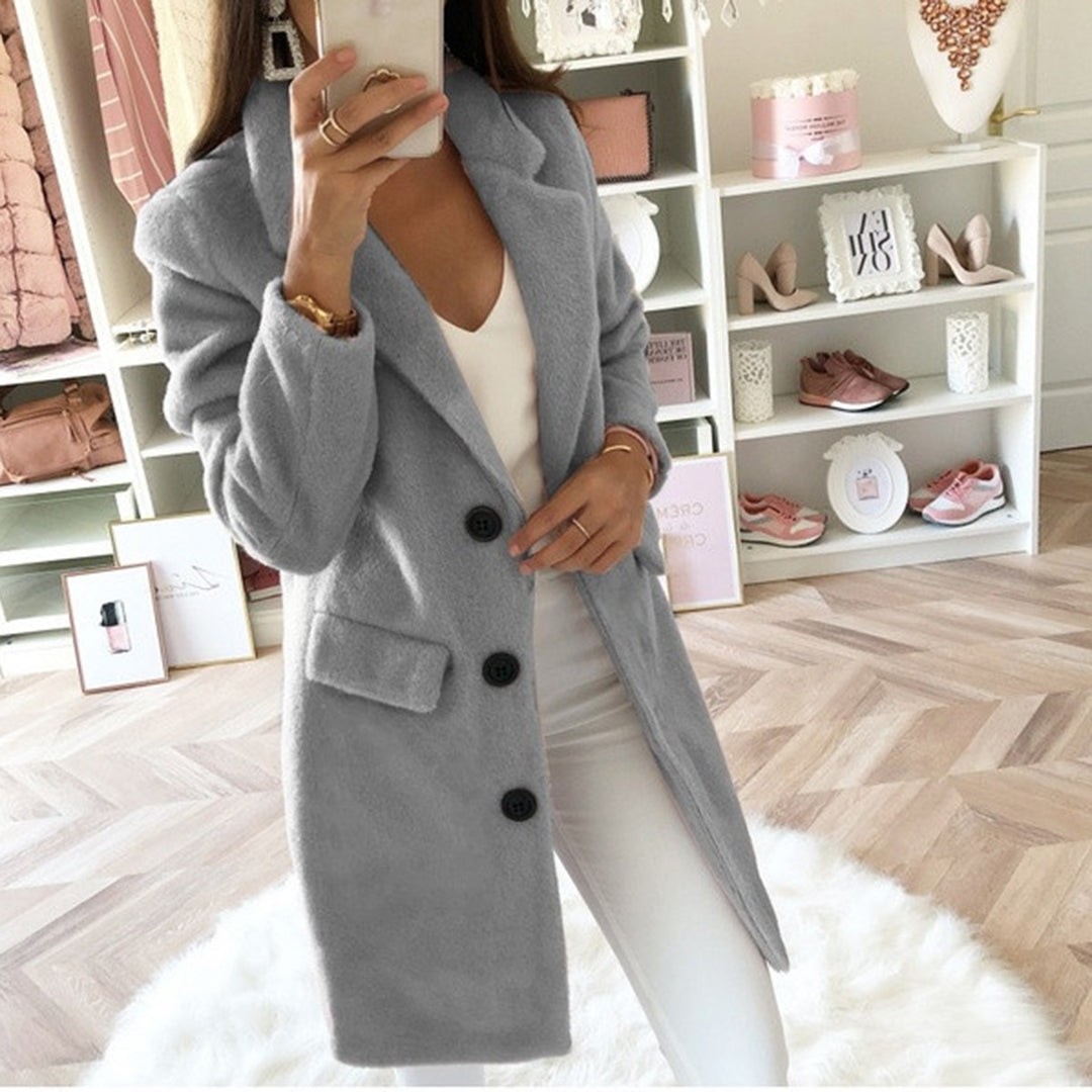 Women's mid-length single-breasted coat