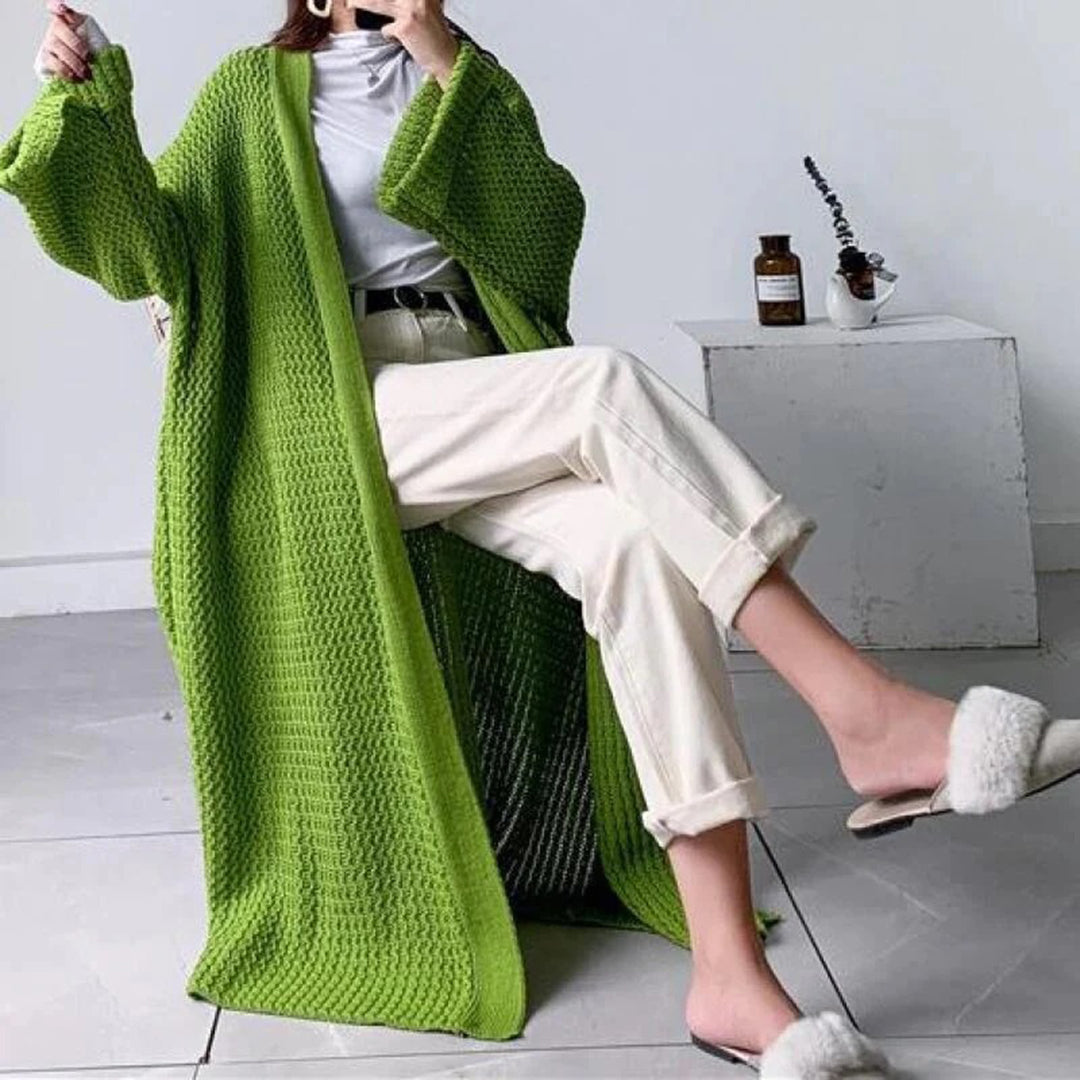 Women's autumn winter loose long knitted cardigan