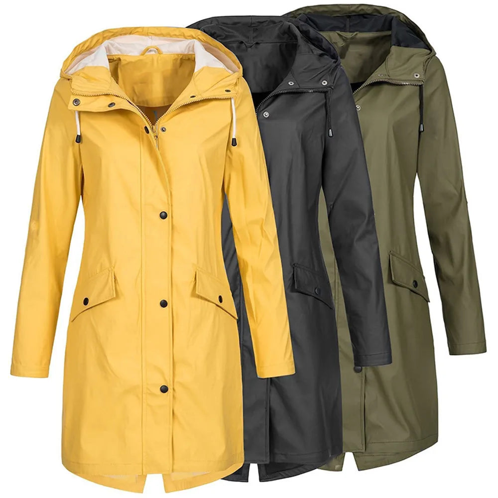 Women's waterproof windproof rain jacket