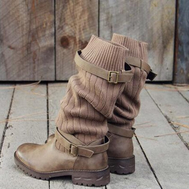 Women's wool leather boots