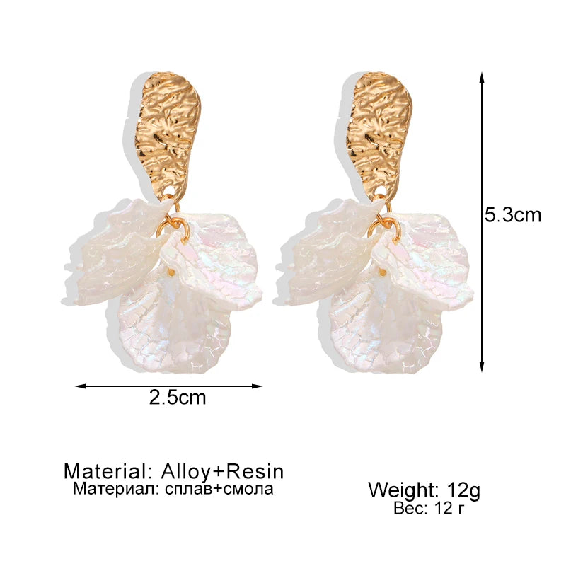 Acrylic Flower Petal Drop Earrings