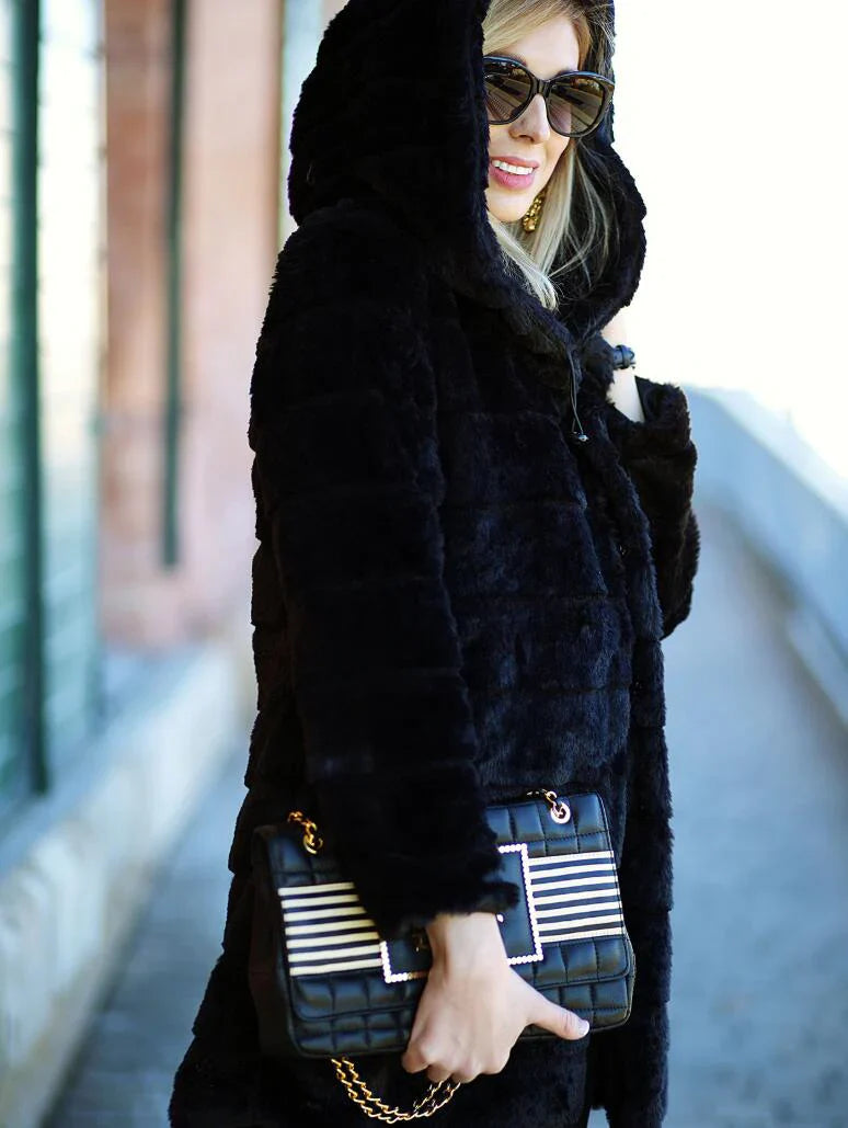 Oversized Faux Fur Hooded Coat