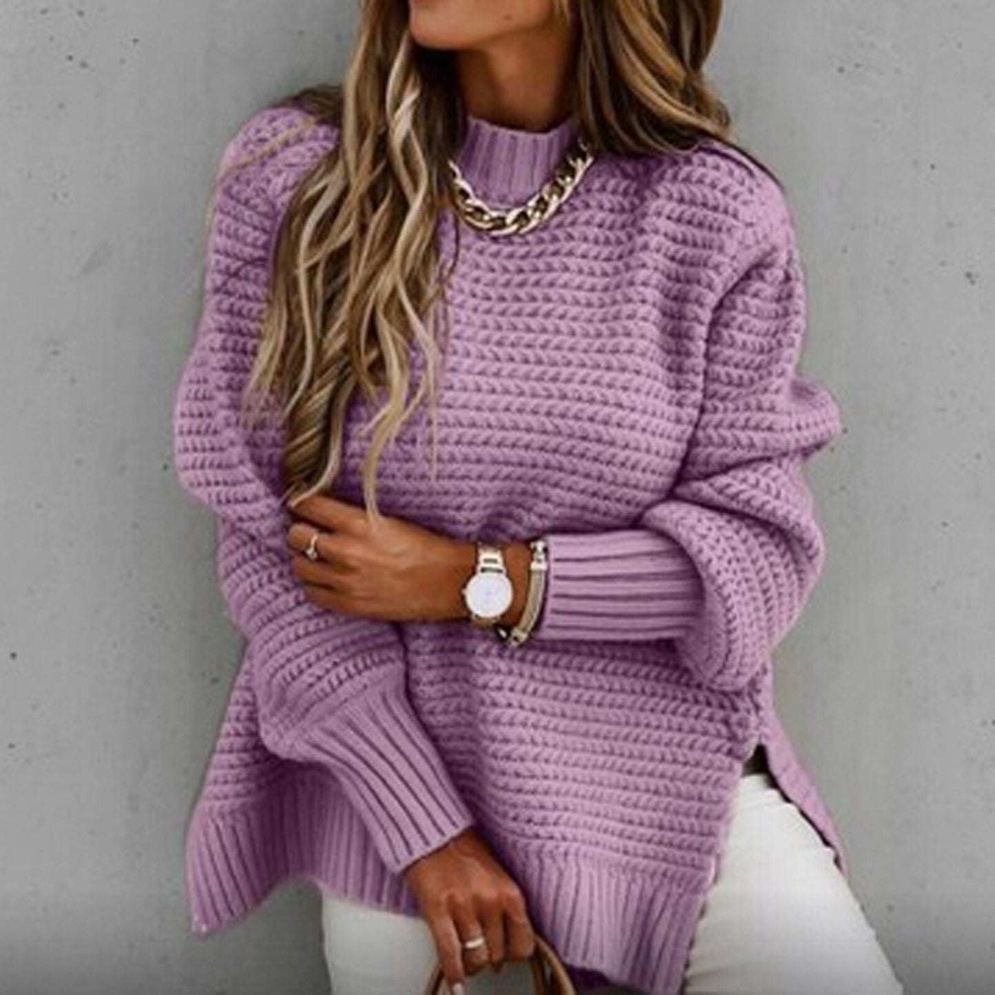 Elegant half neck sweater for women