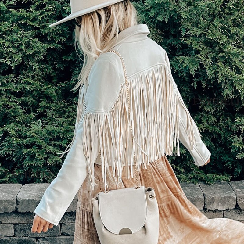 Women's trendy fringe jacket