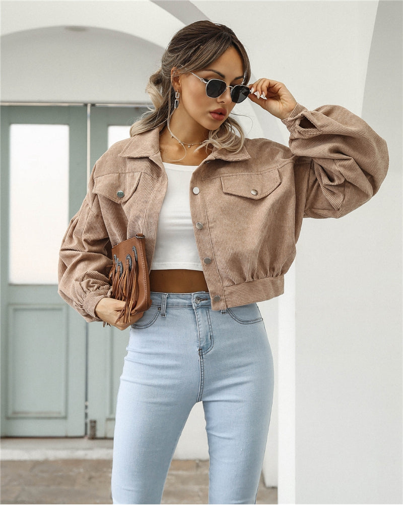 Women's ribbed velvet jacket