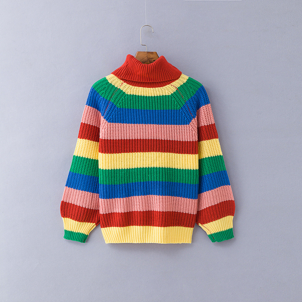 Women's rainbow stripe sweater