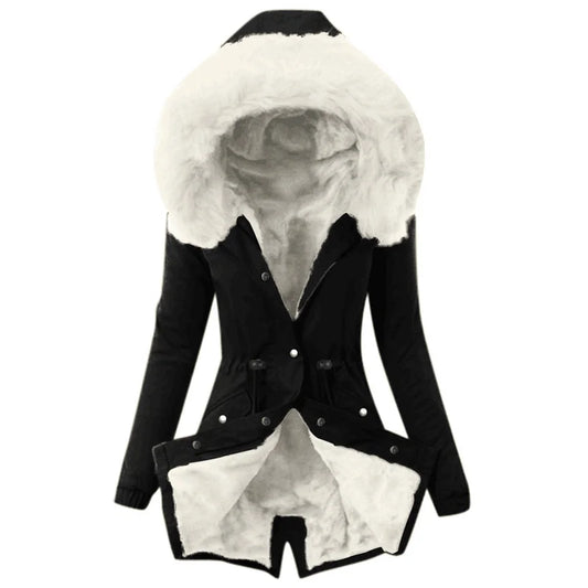 Faux Fur Lined Insulated Parka Coat