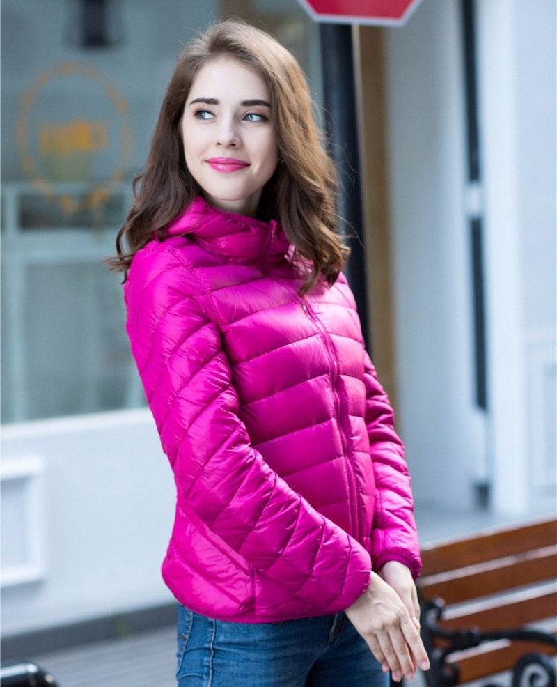 Women's ultra-light reversible down jacket
