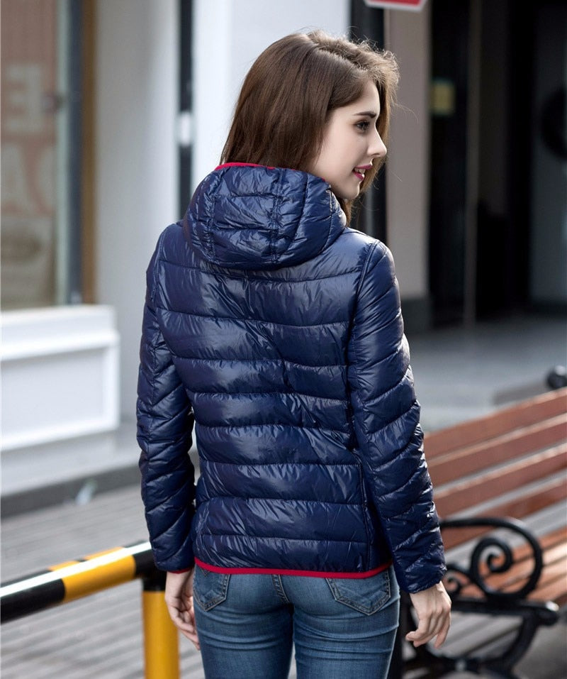 Women's ultra-light reversible down jacket
