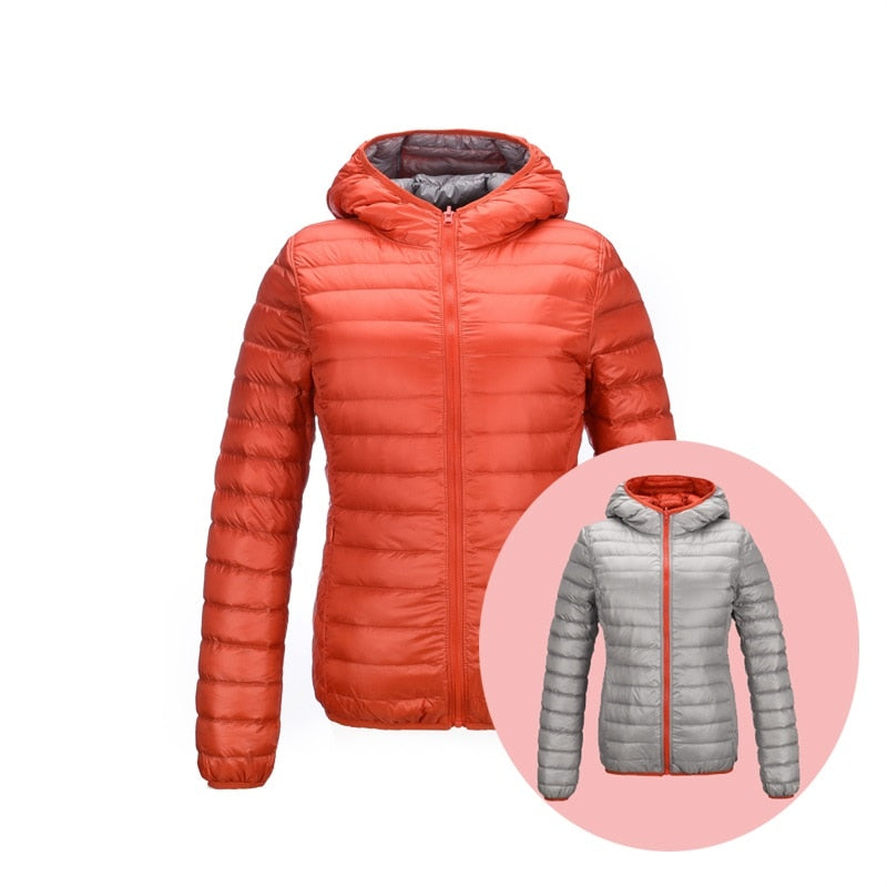 Women's ultra-light reversible down jacket