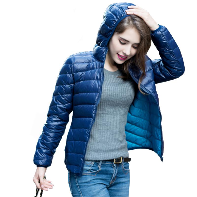 Women's ultra-light reversible down jacket