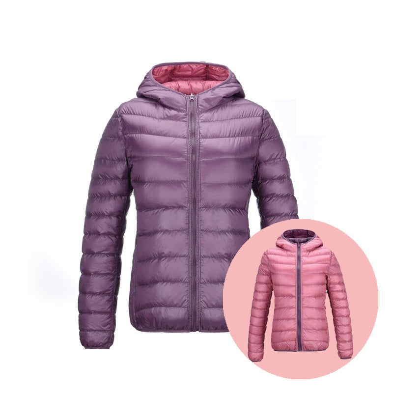 Women's ultra-light reversible down jacket