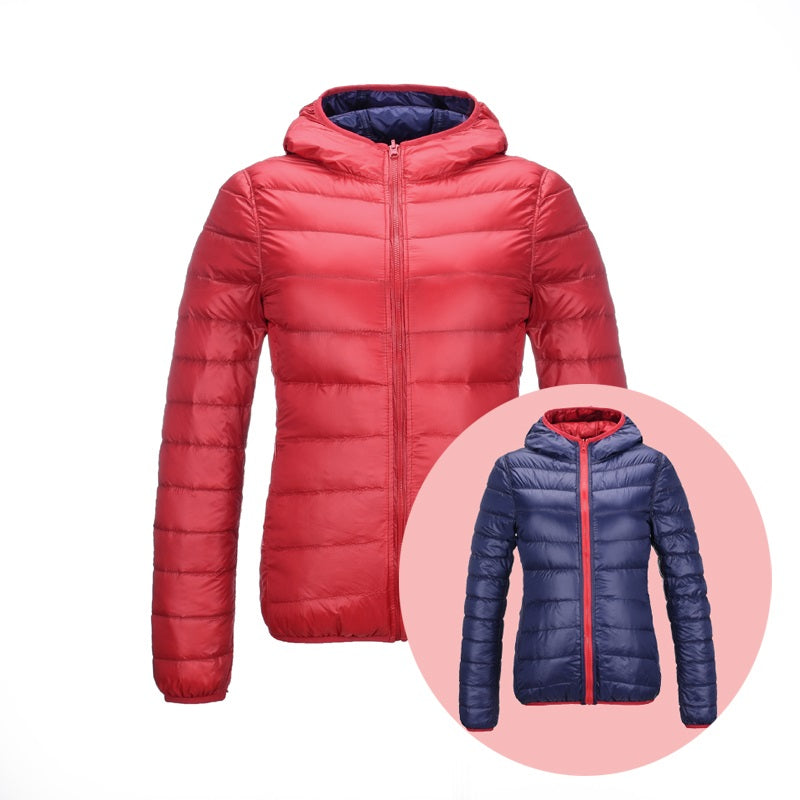 Women's ultra-light reversible down jacket