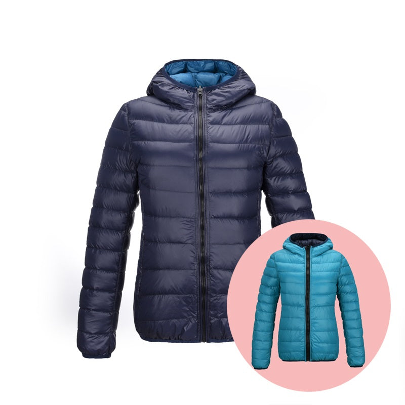 Women's ultra-light reversible down jacket