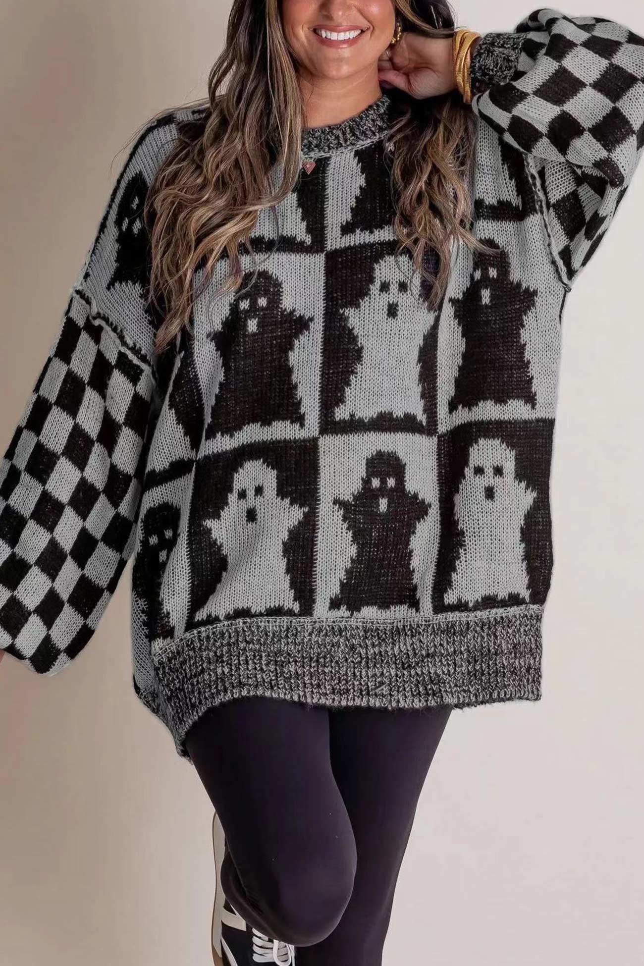 Loose Fit Crew Neck Halloween Sweater