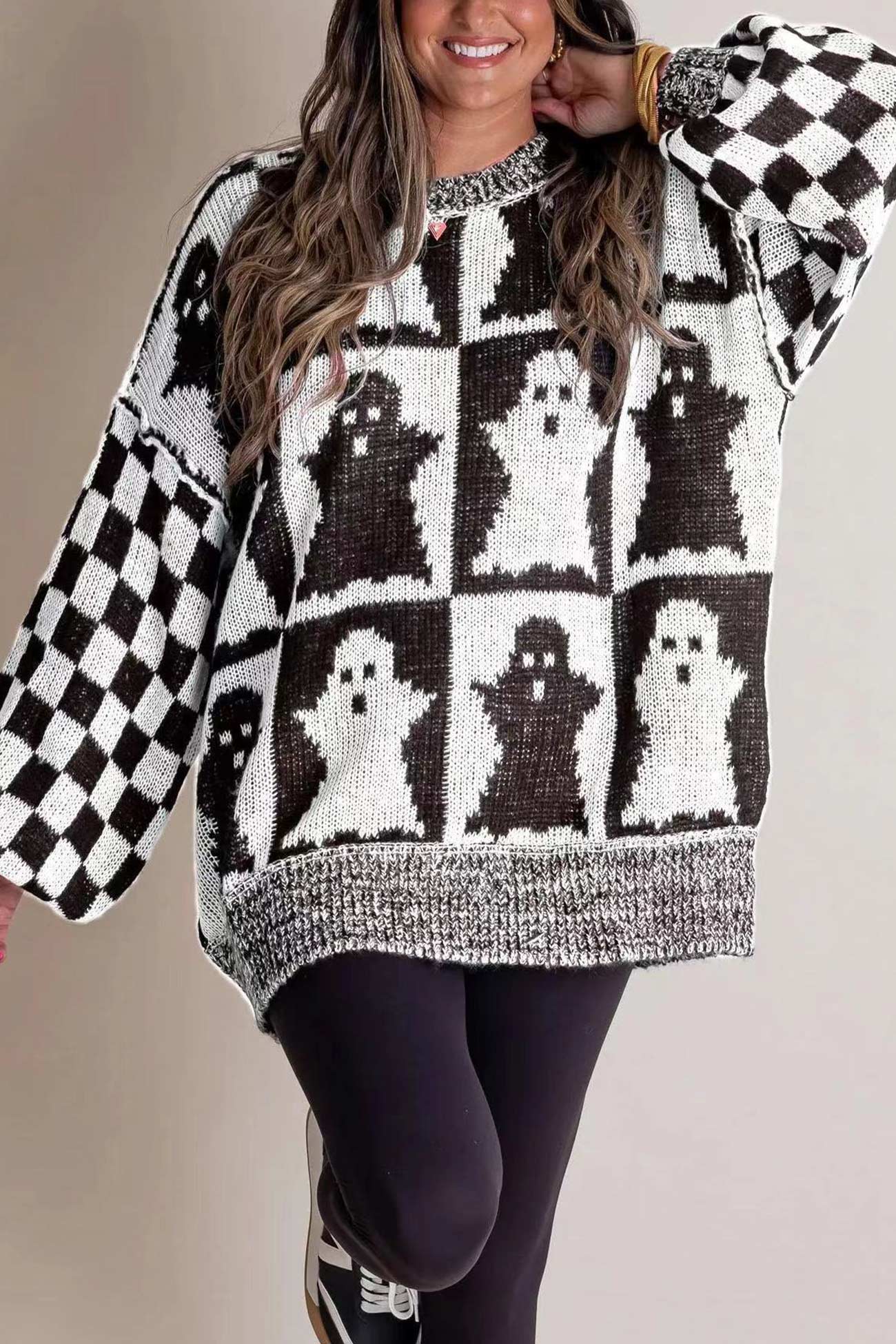 Loose Fit Crew Neck Halloween Sweater