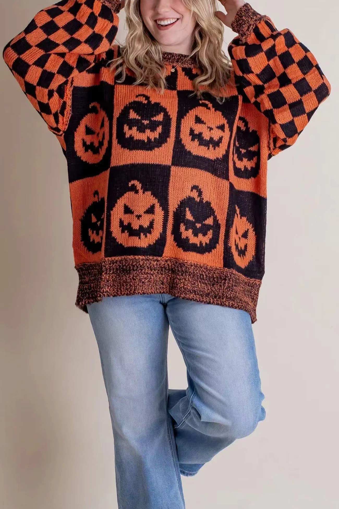 Loose Fit Crew Neck Halloween Sweater