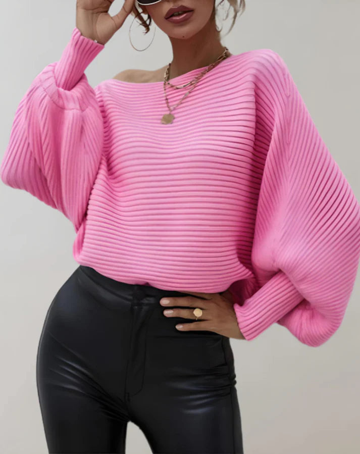 Women's trendy ribbed sweater