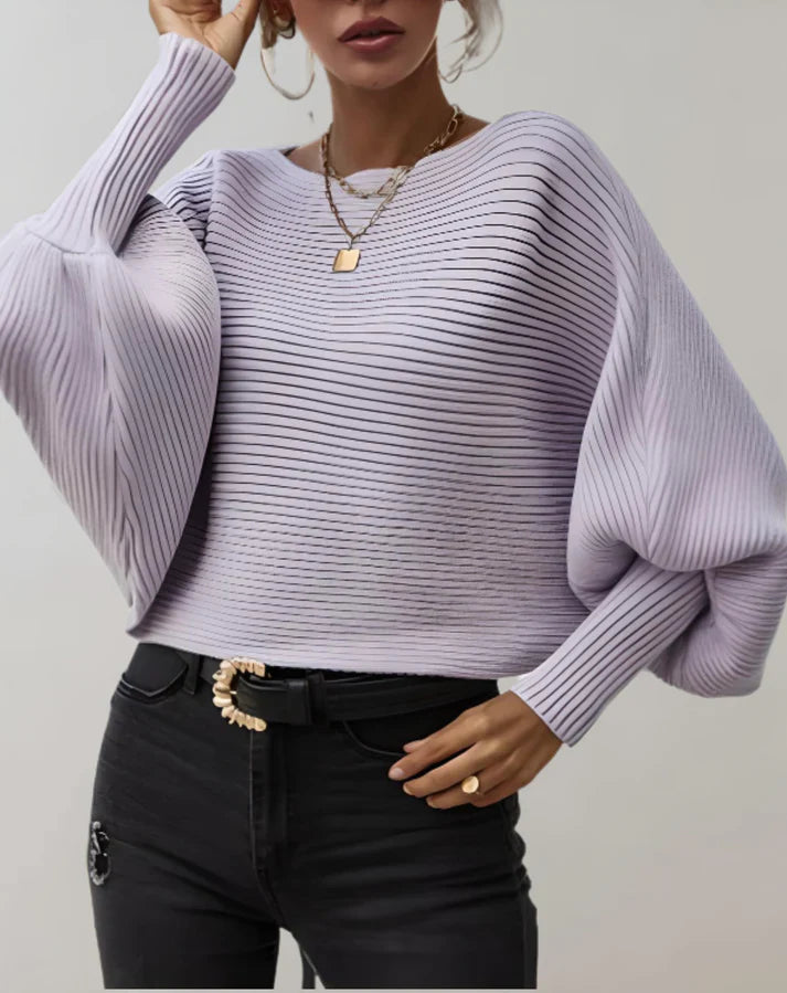 Women's trendy ribbed sweater