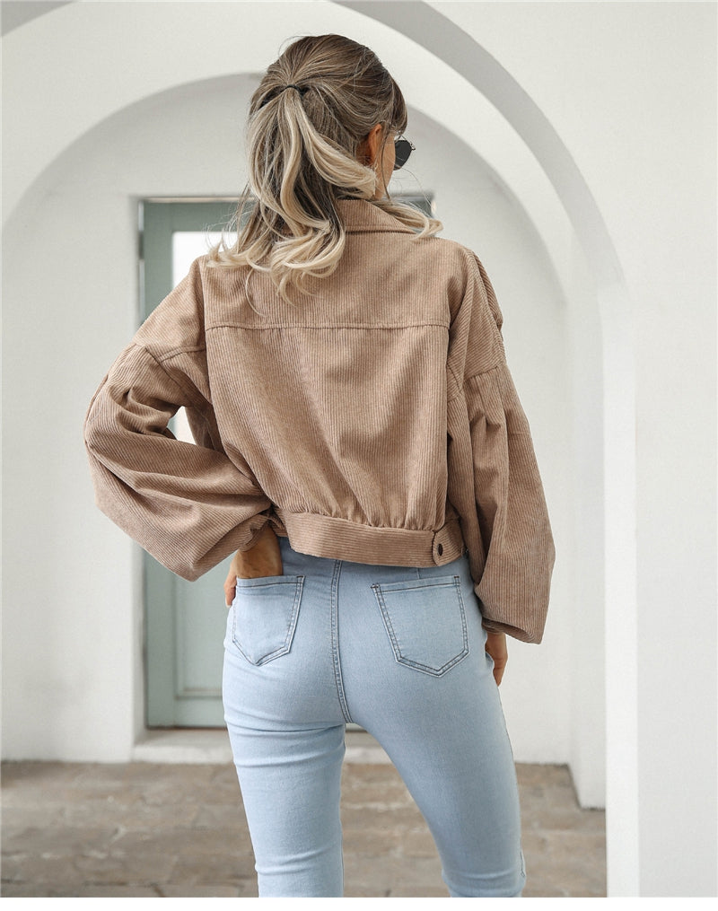 Women's ribbed velvet jacket