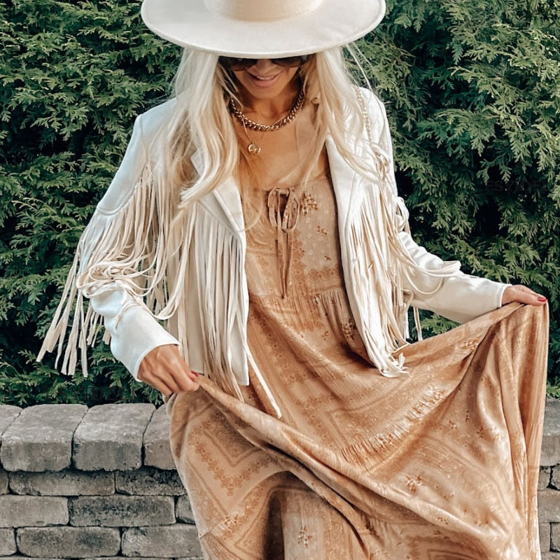 Women's trendy fringe jacket