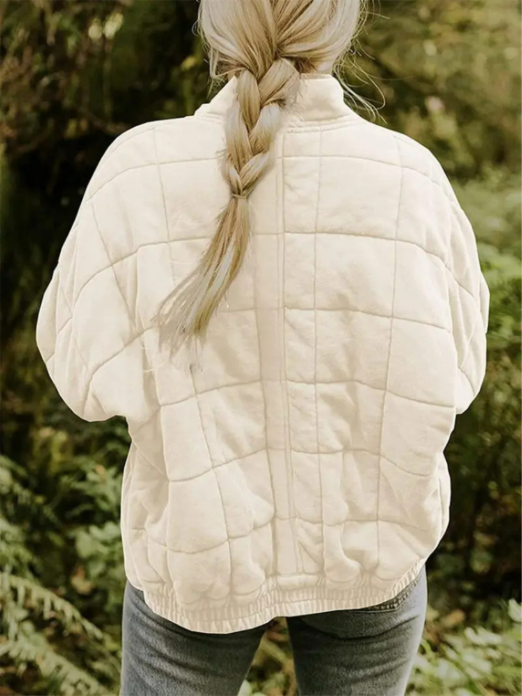 Women's quilted stand collar jacket