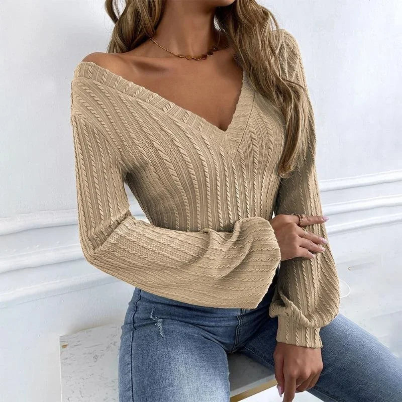 Women's twist knitted long sweater