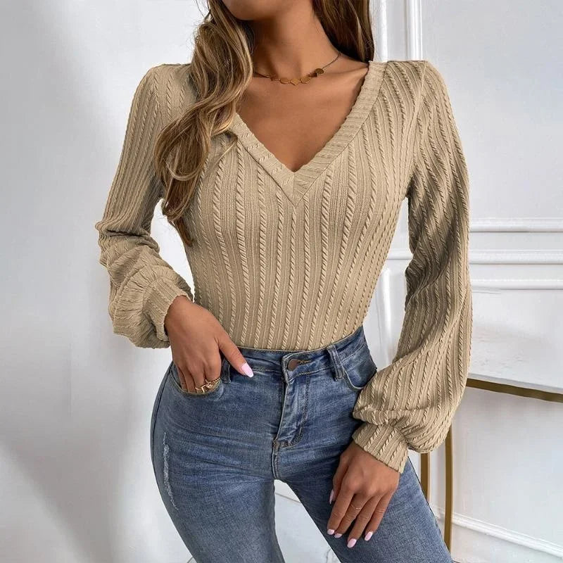 Women's twist knitted long sweater