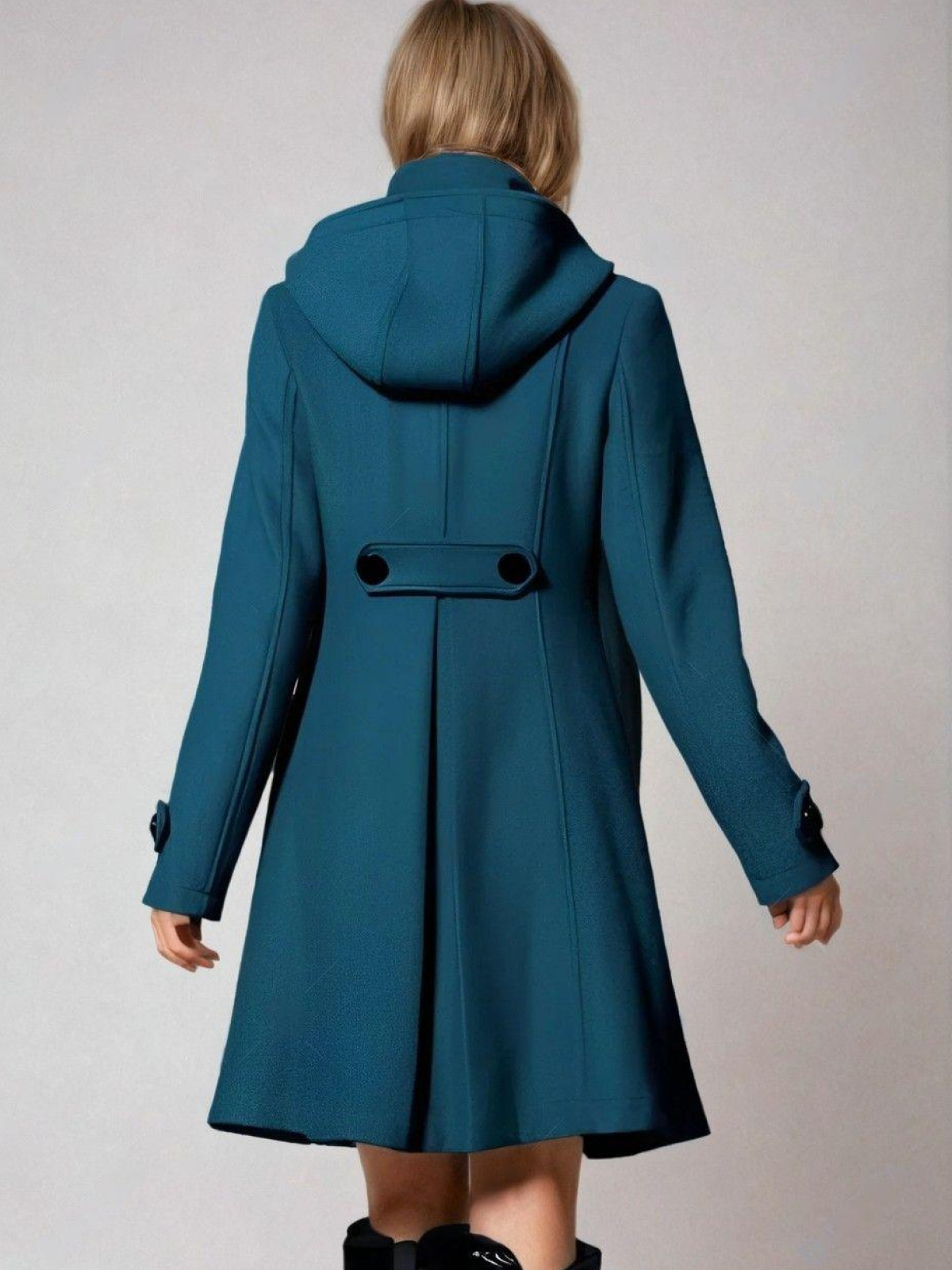 Women's elegant longline coat with button detail