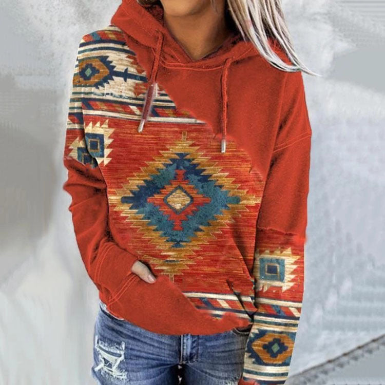 Women's ethnic style printed sweatshirts