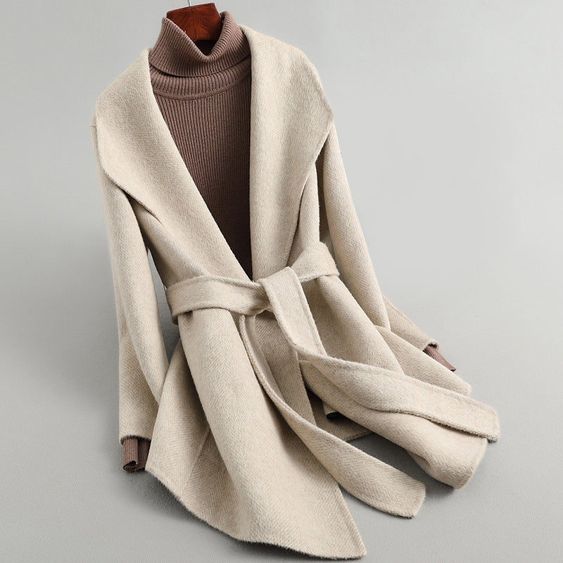 Graciela - elegant double sided coat with belt