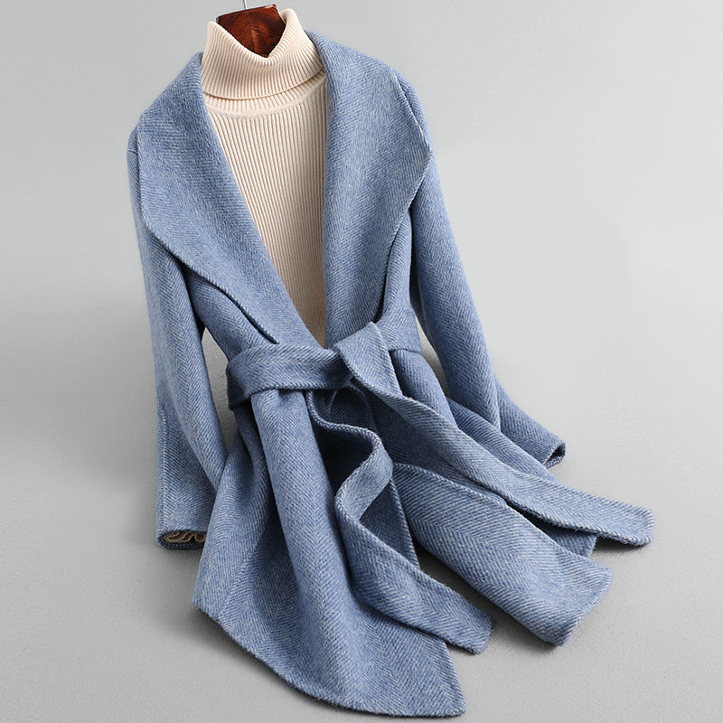 Graciela - elegant double sided coat with belt