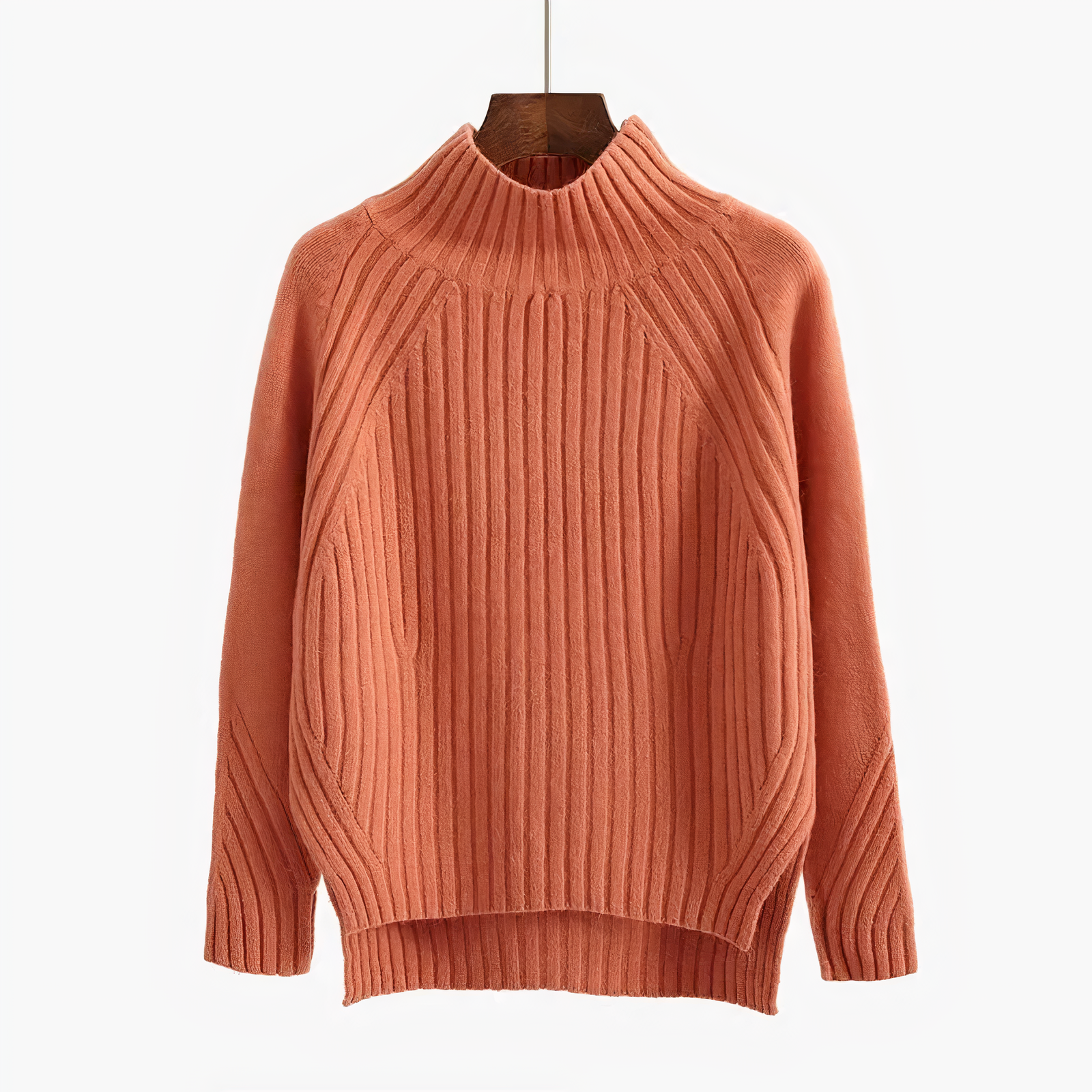 Twist Hem Solid Color Pullover Sweater