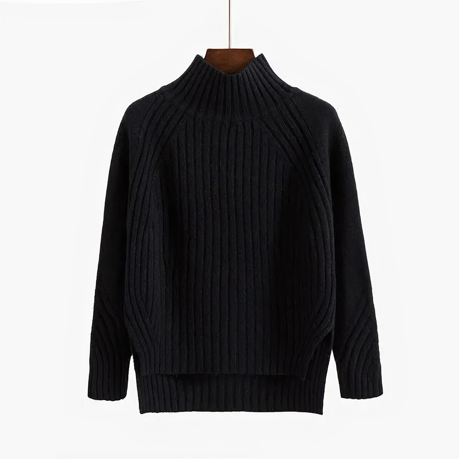 Twist Hem Solid Color Pullover Sweater